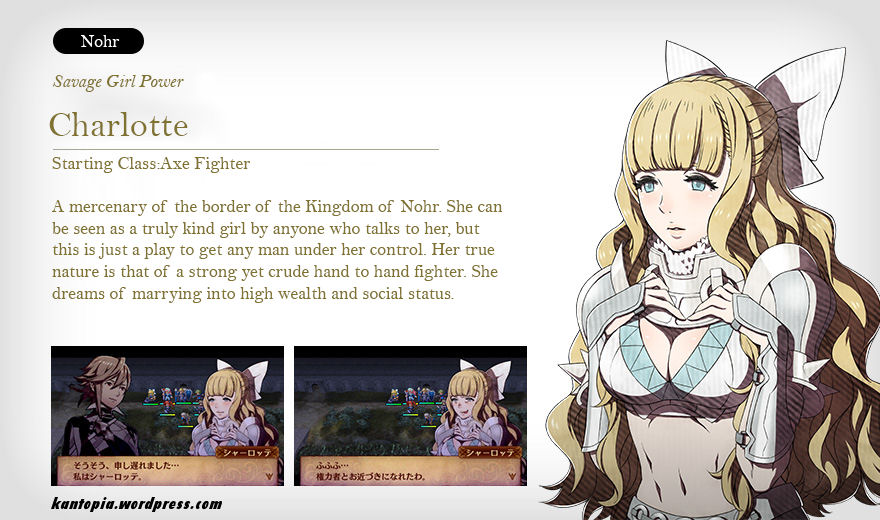 FE:Fates Personnages (SPOIL Nohr & Hoshido) Charlottetranslated